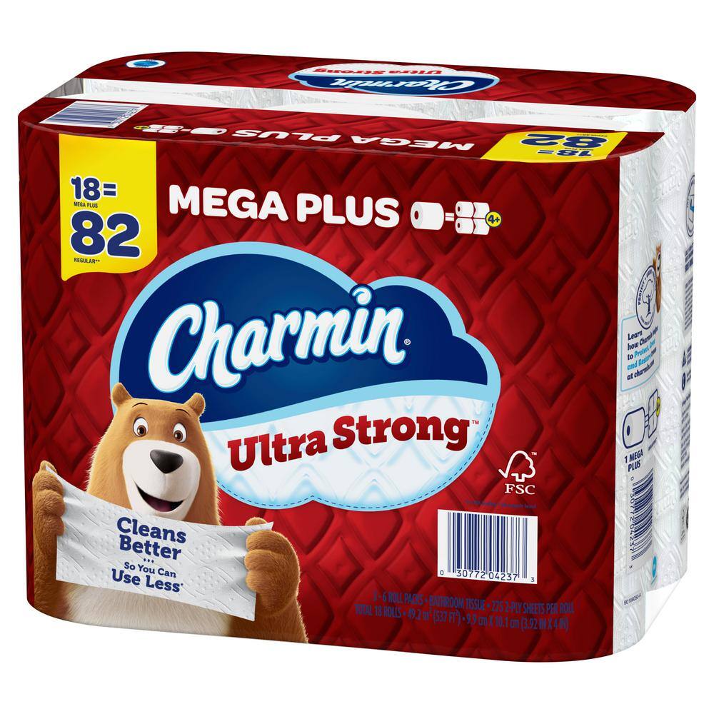 Charmin Ultra Strong Toilet Paper Rolls (18 Mega Plus Rolls) 003077204237