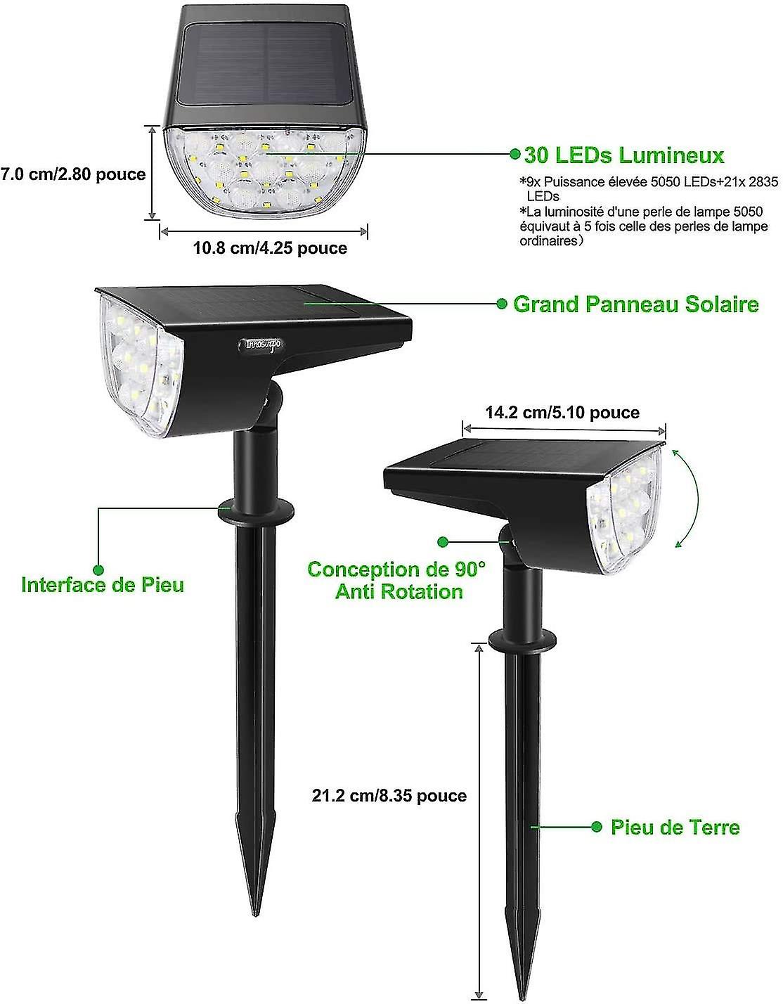 4 Pack 30 Ledssolar S Outdoor， Ip67 Solar S Adjable Solar With 180 Solar Panel Solar Ed Outdoor Ing For Ga