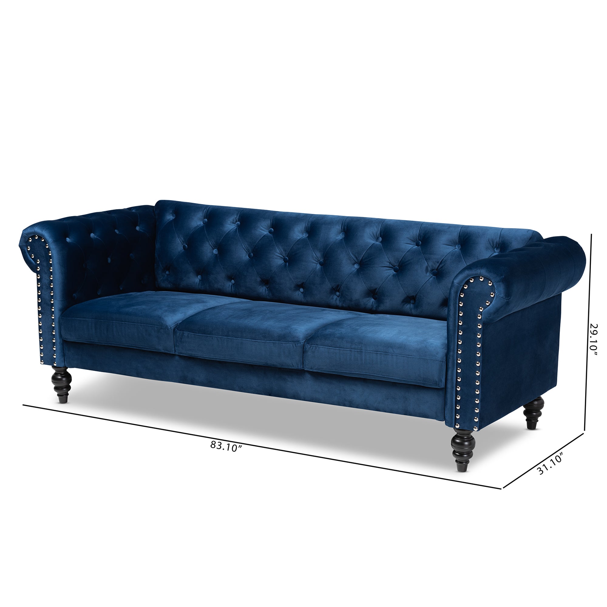 Baxton Studio Emma Chesterfield Sofa