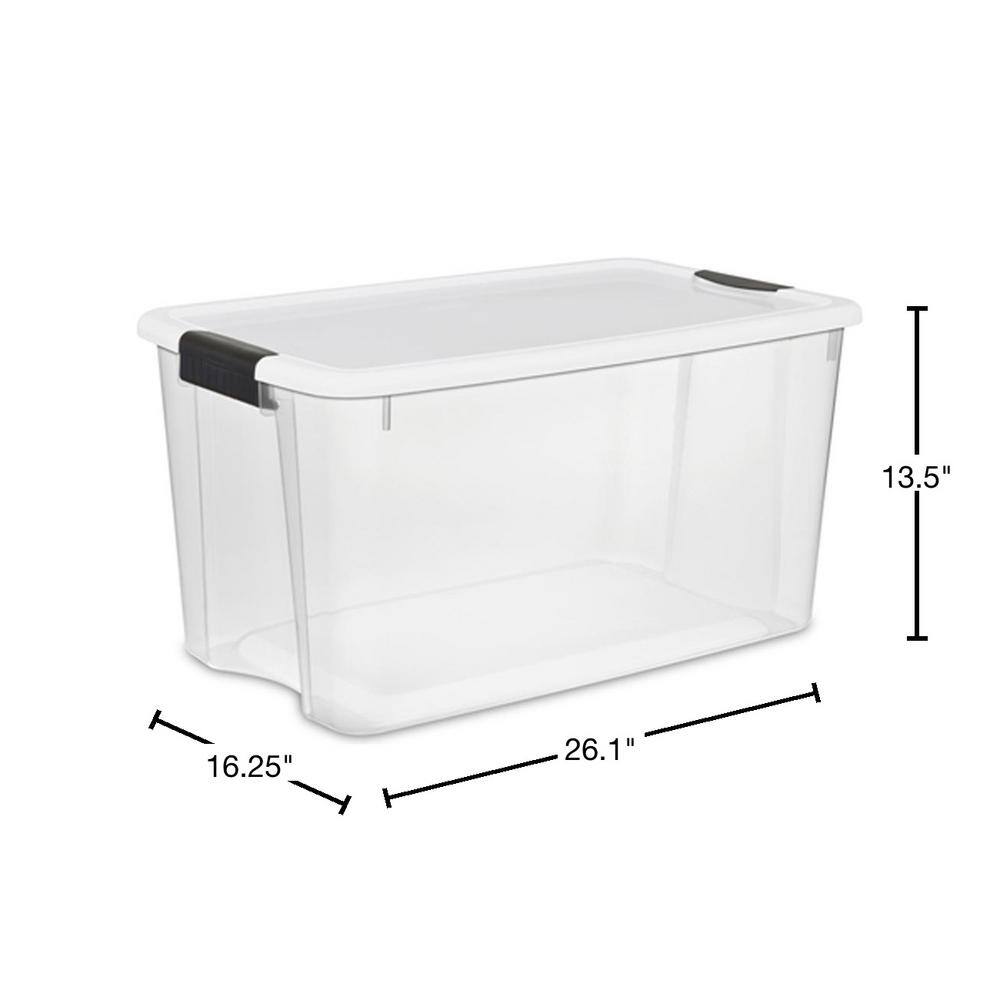 Sterilite 70 qt. XL Plastic Stacking Storage Container Boxes in Clear 20 Pack 20 x 19889804