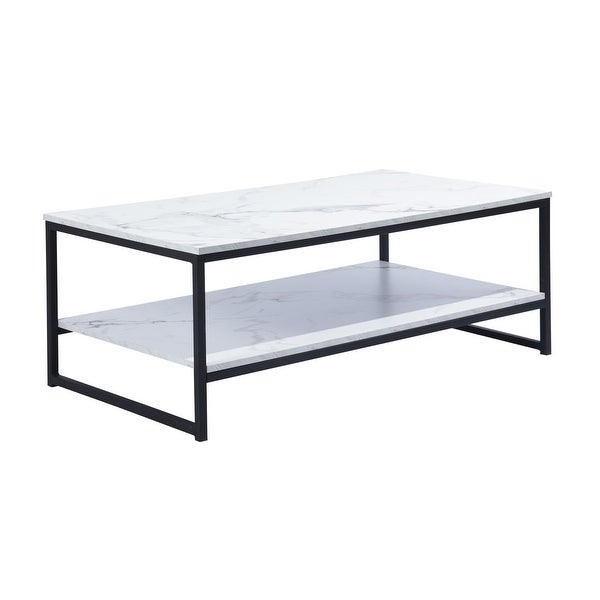 Coffee Table with Open Storage Shelf - 43