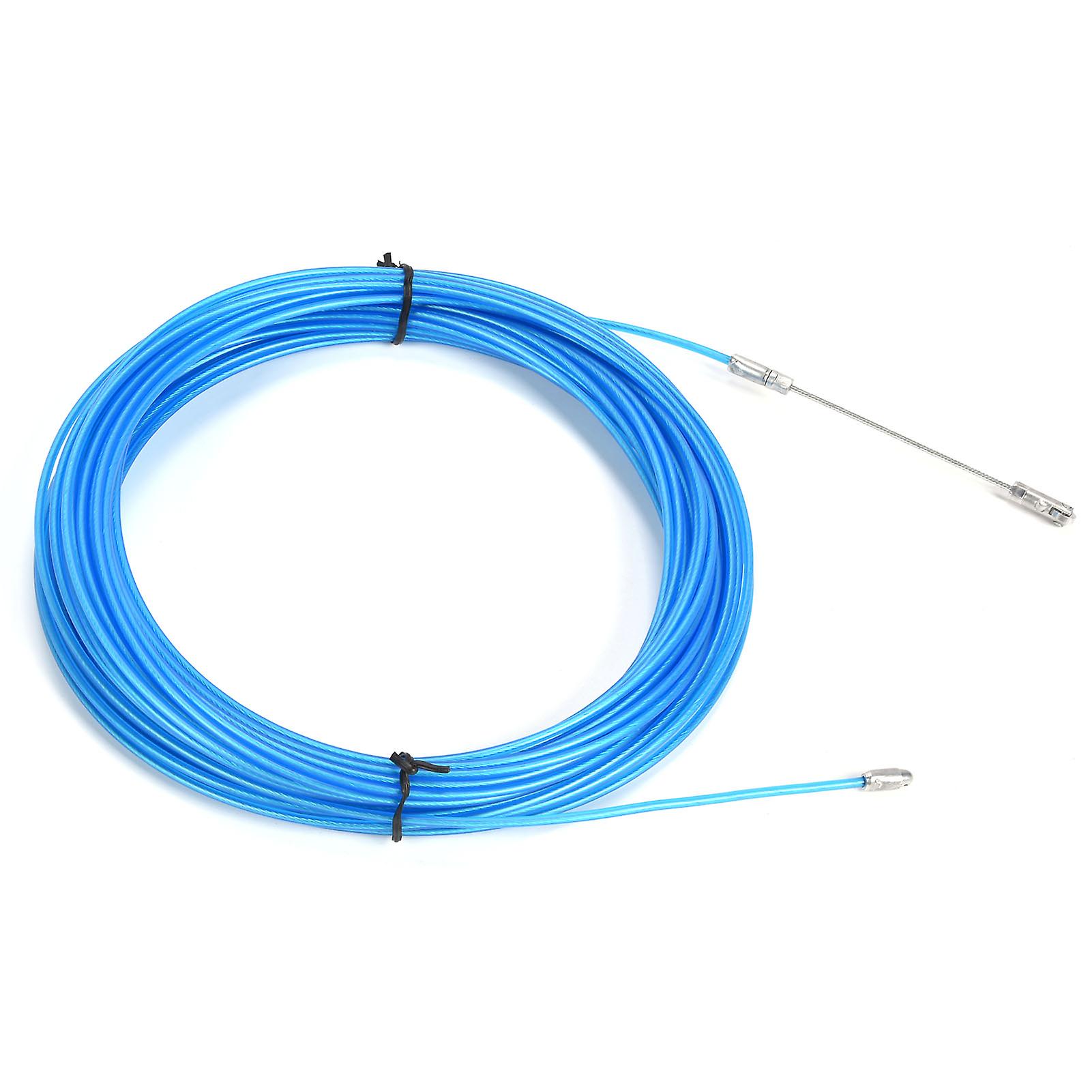 Steel Wire Cable Multifunctional Anti Oxidation Plastic Coated Rope For Hoist Lifting Traction Blue Color(30m 98.4ft )