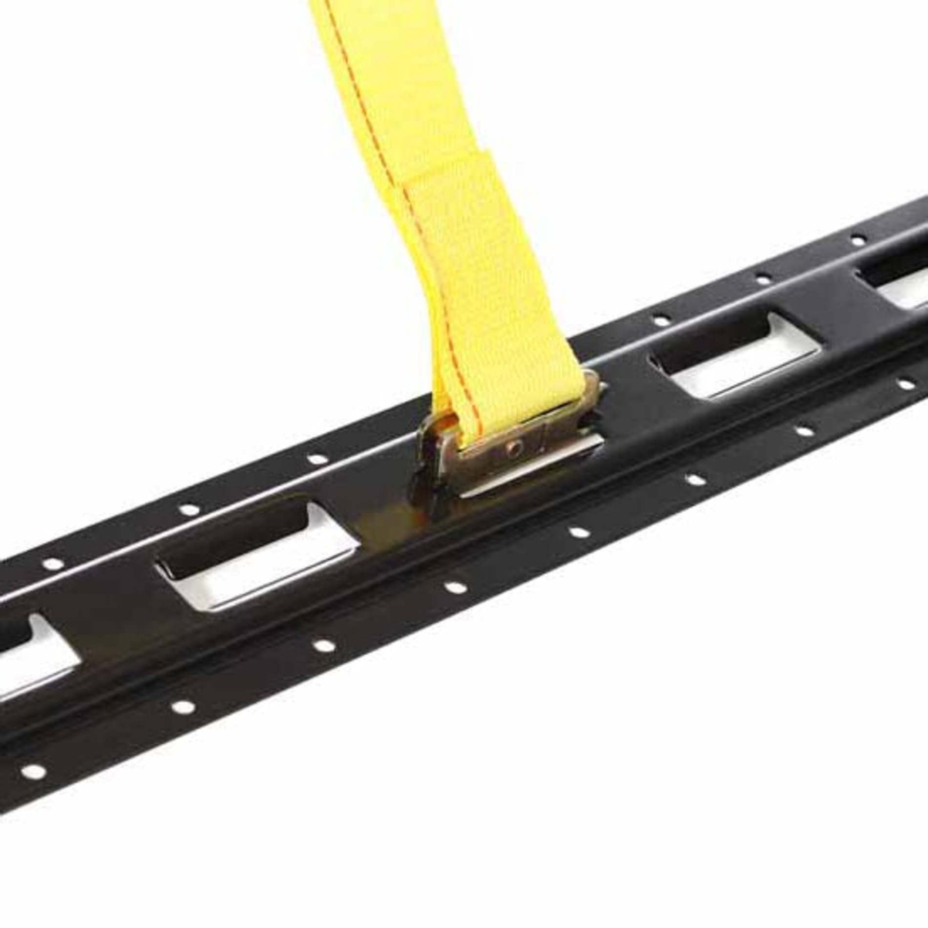 DC Cargo E-Track Cam Buckle Straps Cargo Tie-Downs, (Pack of 1) 2 x 12 Heavy Duty Yellow Polyester Tie-Down Cam Buckle Straps, Strong Cam Buckle Strap, E-Track Spring Fittings, Tie Down Motorcycle