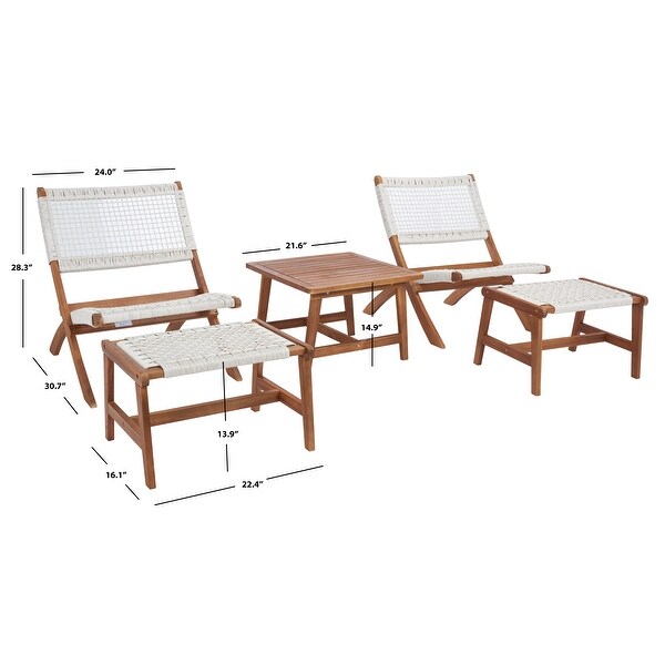 SAFAVIEH Casella Acacia/ Rope Outdoor Chair and Table Set