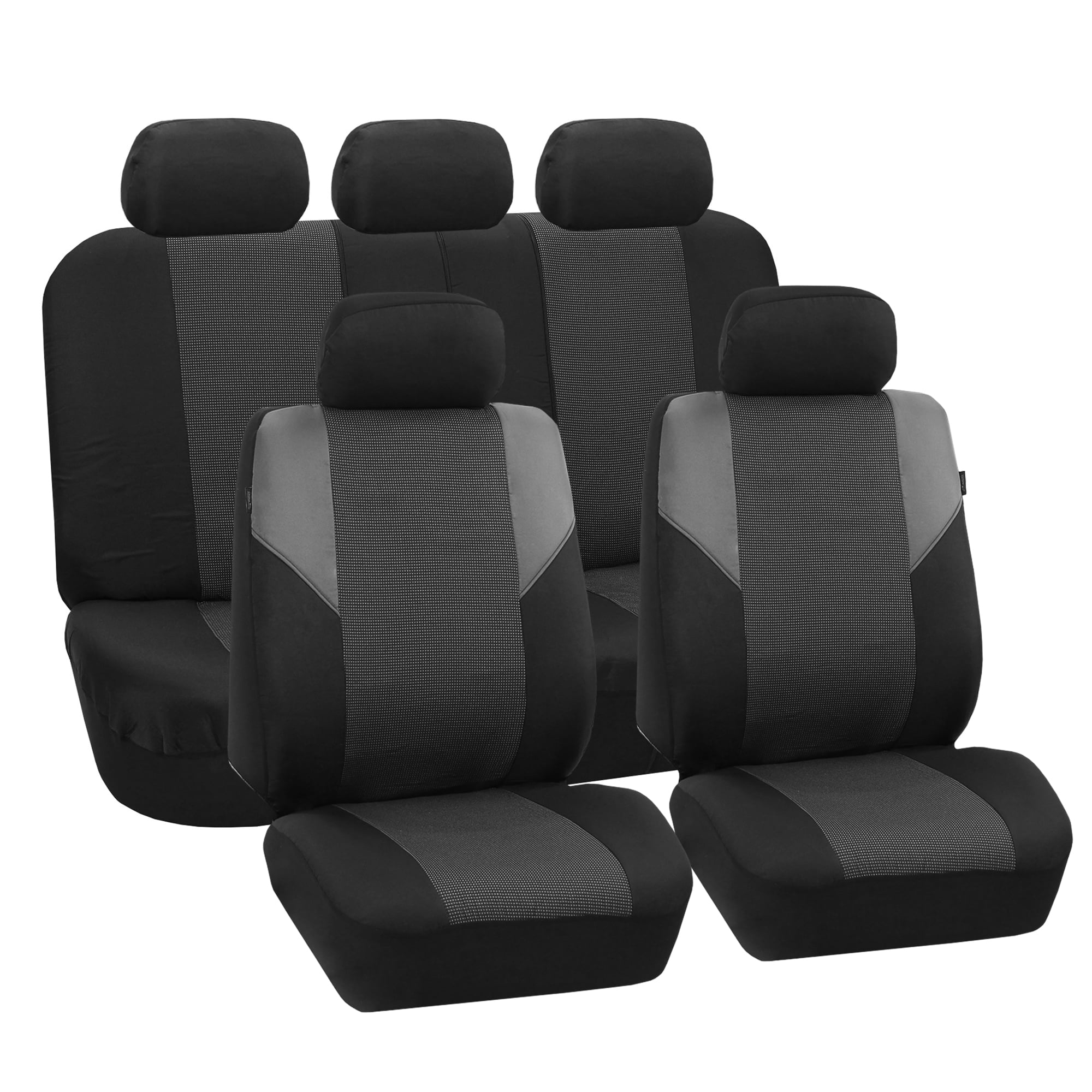 FH Group Timeless Cross Weave Seat Covers Fit For Car Truck SUV Van - Full Set