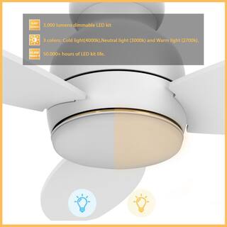 CARRO Trendsetter 48 in. Dimmable LED IndoorOutdoor White Smart Ceiling Fan with Light and Remote Works wAlexaGoogle Home HS483Q-L12-W1-1