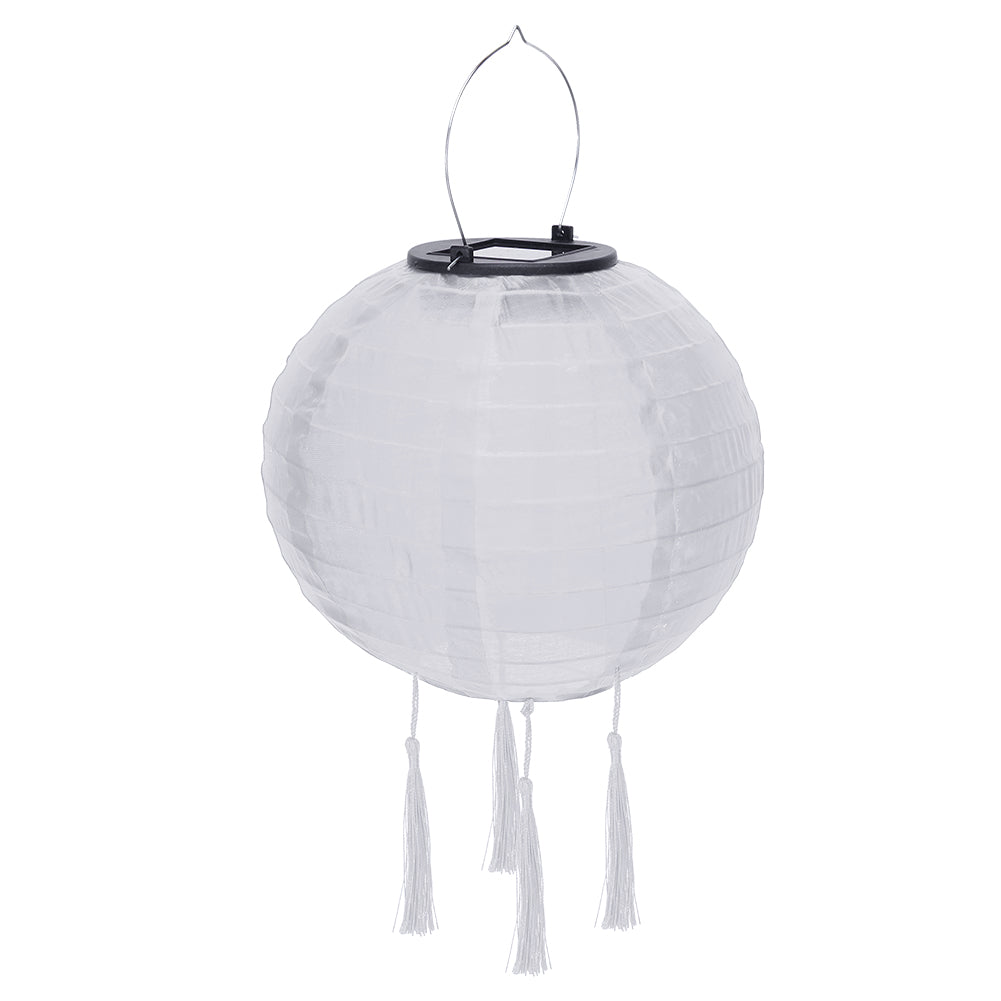 TBOLINE Solar Nylon Lantern Lamp Waterproof Hanging Light Festival Decor (White)