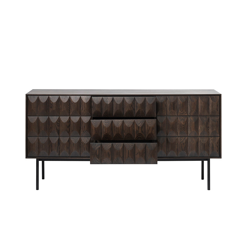 LATINA Sideboard Buffet 1.6M -  Dark Brown & Black