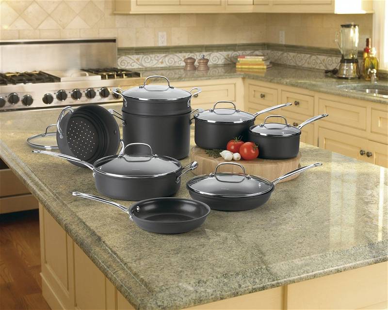 Cuisinart Nonstick Cookware Set Hard Anodized (14 Piece Chef's Classic) Model: 66-14N