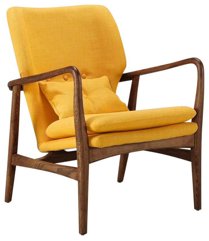 Manhattan Comfort Bradley Linen Weave Accent Chair   Midcentury   Armchairs And Accent Chairs   by Manhattan Comfort  Houzz