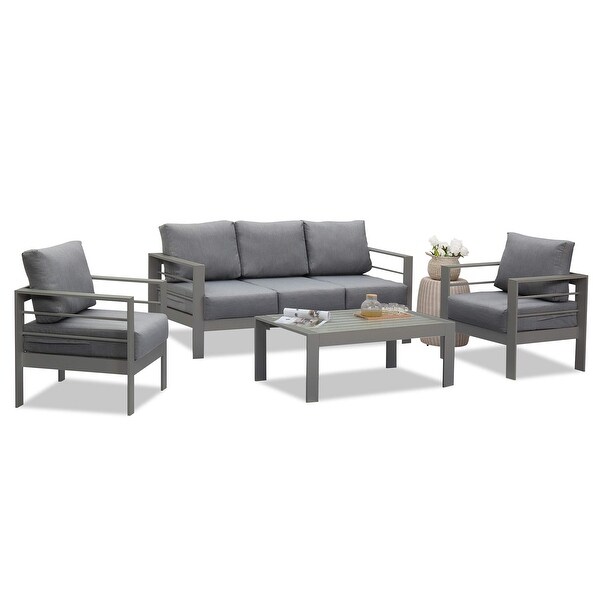 Royalcraft 4 Piece Aluminum Outdoor Patio Furniture Set