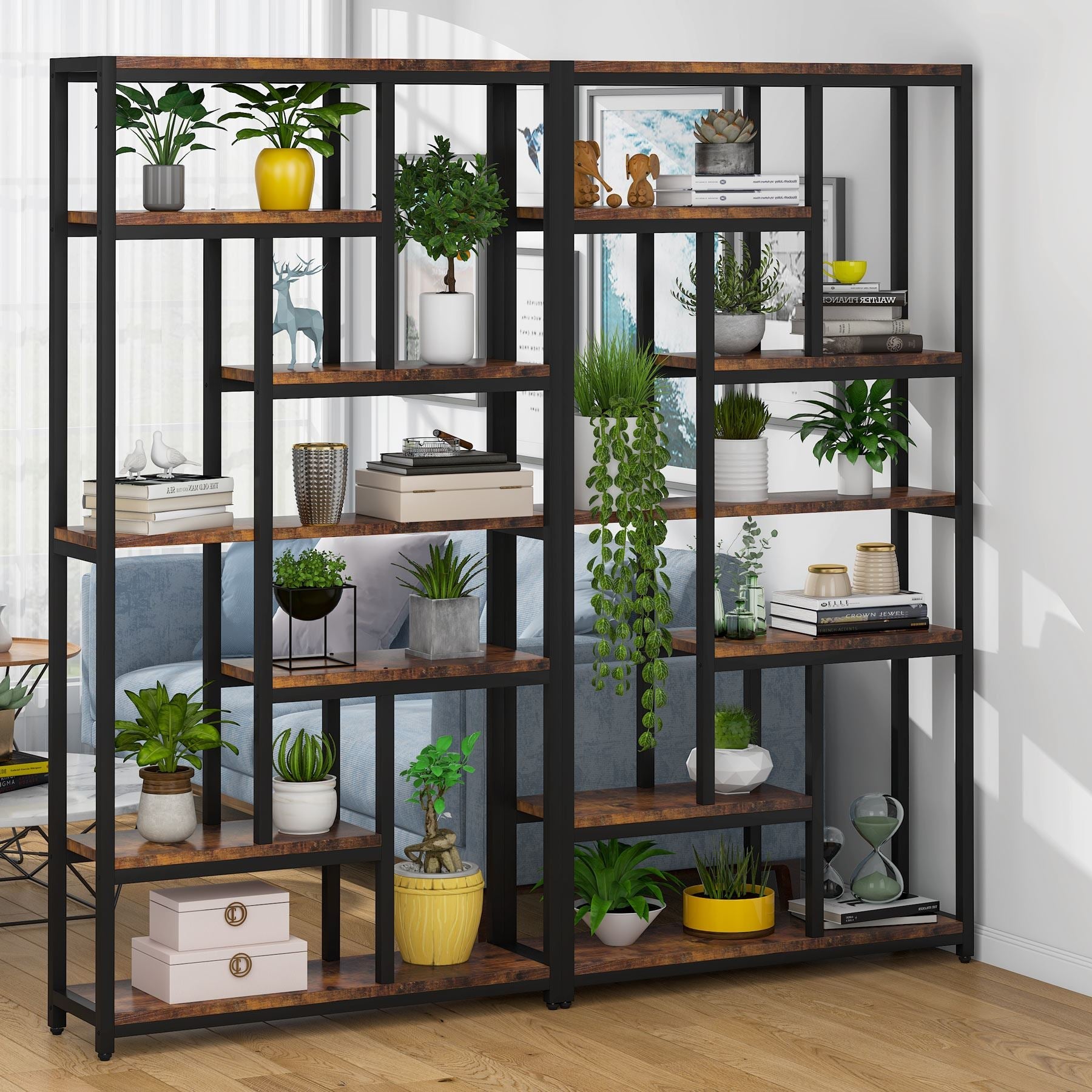 79 Tall Bookshelf, 7-Tier Bookcase Open Display Shelves