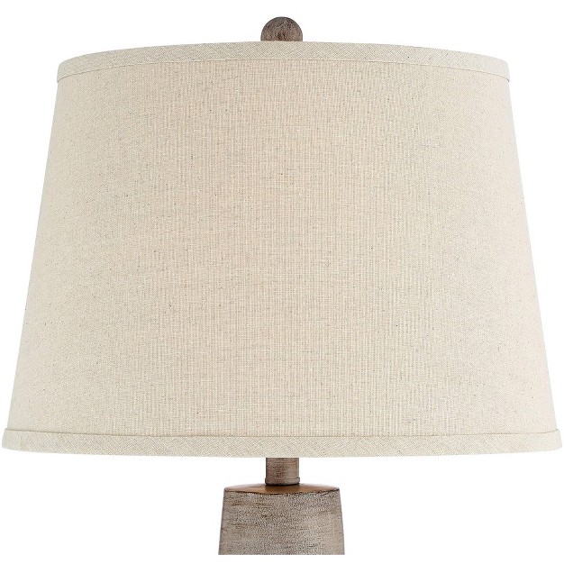 Tall Set Of 2 Brushed Gray Terra Cotta Beige Fabric Shade For Bedroom Living Room Nightstand