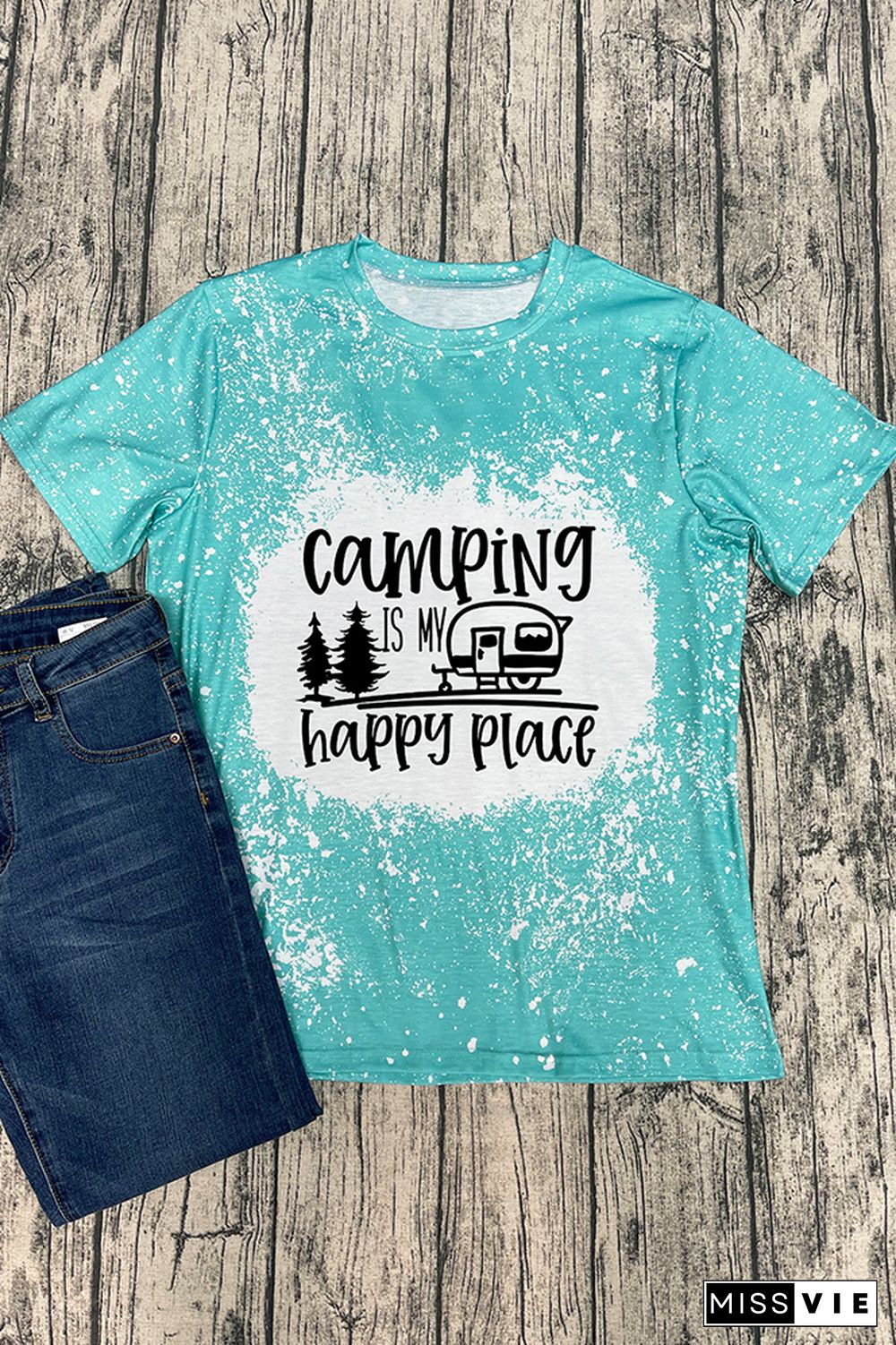 Camping Is My Happy Place Graphic Tee Wholesale