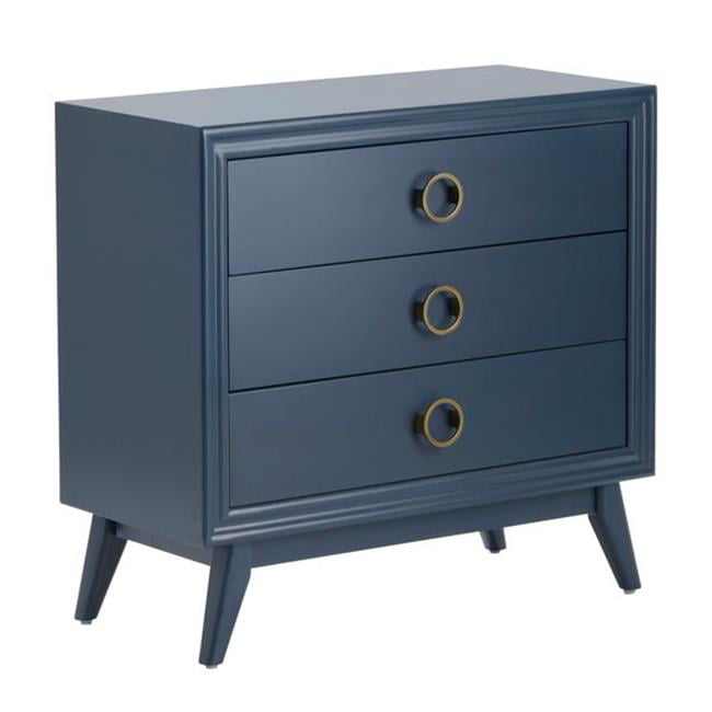 Pomeroy Indigo 3 Drawer Chest with Gold Hardware