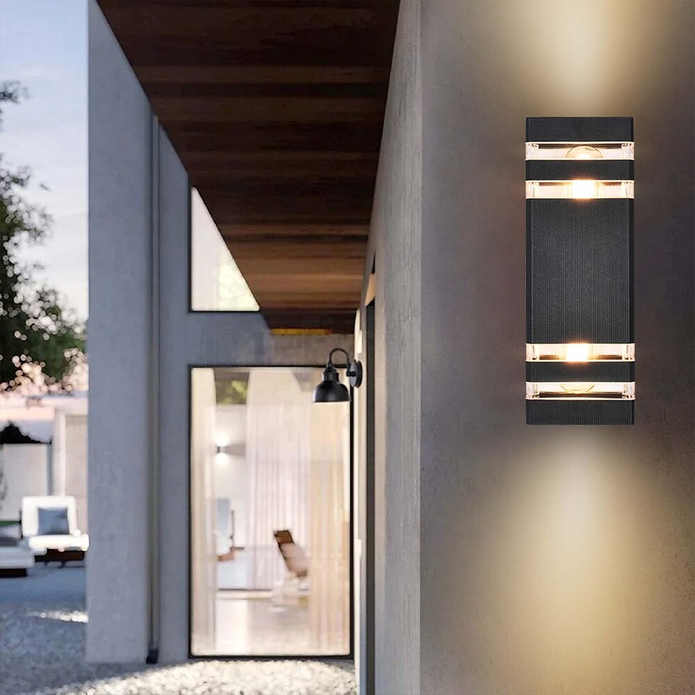 2  Light Modern Matte Black Dimmable 12.2 '' Outdoor Wall Sconce   4.3 In. W X 12.2 In. H