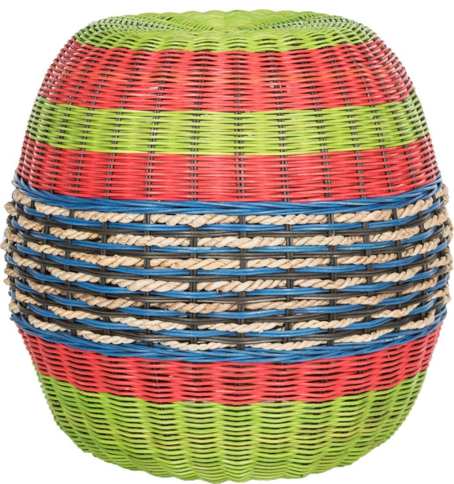 Nikos Wicker Barrel Stool   Beach Style   Side Tables And End Tables   by HedgeApple  Houzz