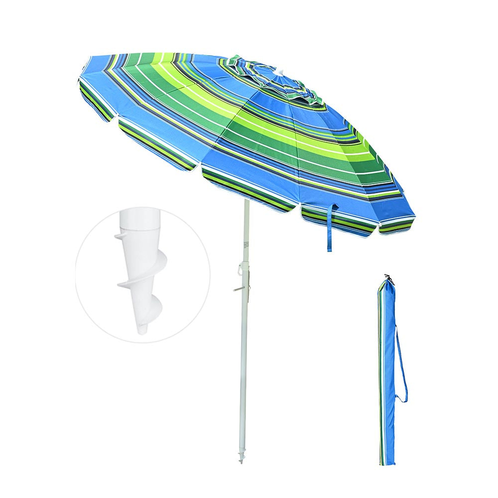 Yescom Beach Umbrella Tilt 6 ft 12-rib w/ Anchor