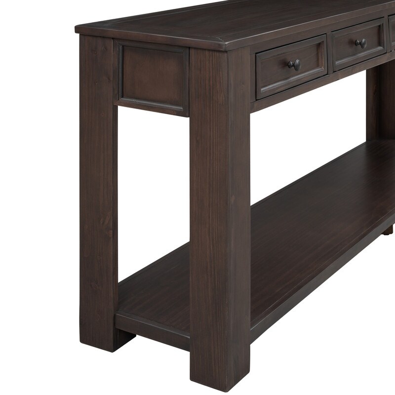 Console Table/Sofa Table with Storage Drawers and Bottom Shelf for Entryway  Hallway  Living Room  Den