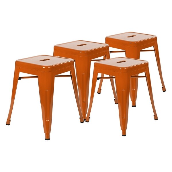 18 Inch Table Height Indoor Stackable Metal Dining Stool-Set of 4