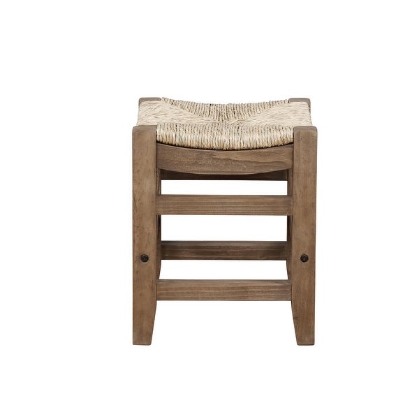 Carbon Loft Cimorene 18-inch Wood Stool with Rush Seat