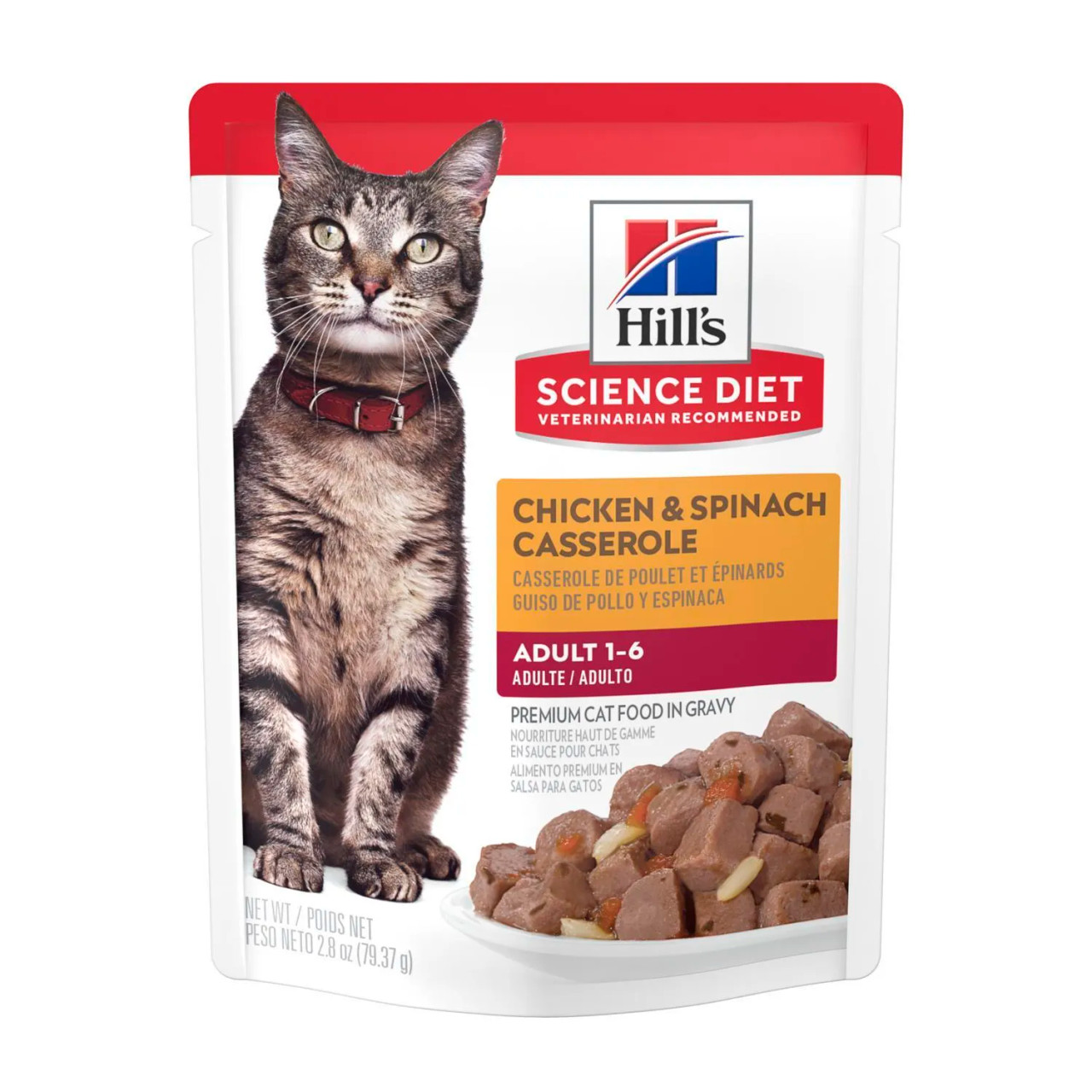 Science Diet Adult Chicken and Spinach Casserole Cat Food， 2.8 oz