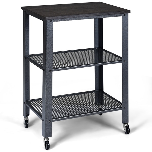 Industrial Coffee End Table Kitchen Utility Cart w/Wheels and Storage