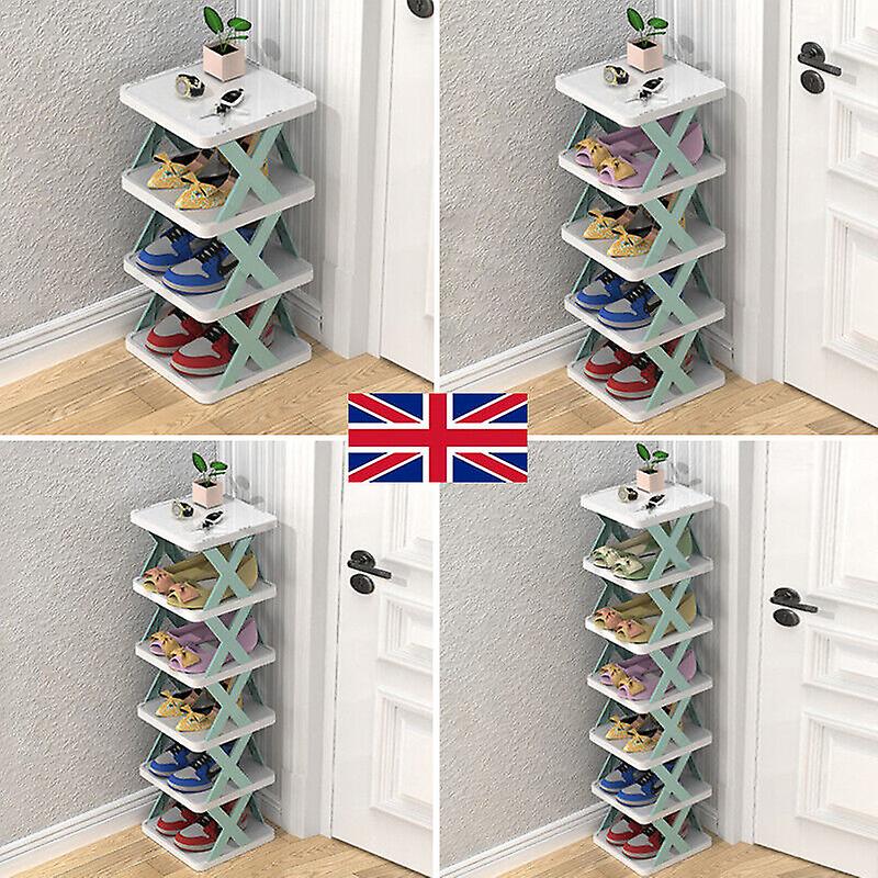 4/7tiers Diy Shoe Rack Narrow Stckable Free Standing Shoe Storage Tall Organizer W12584662