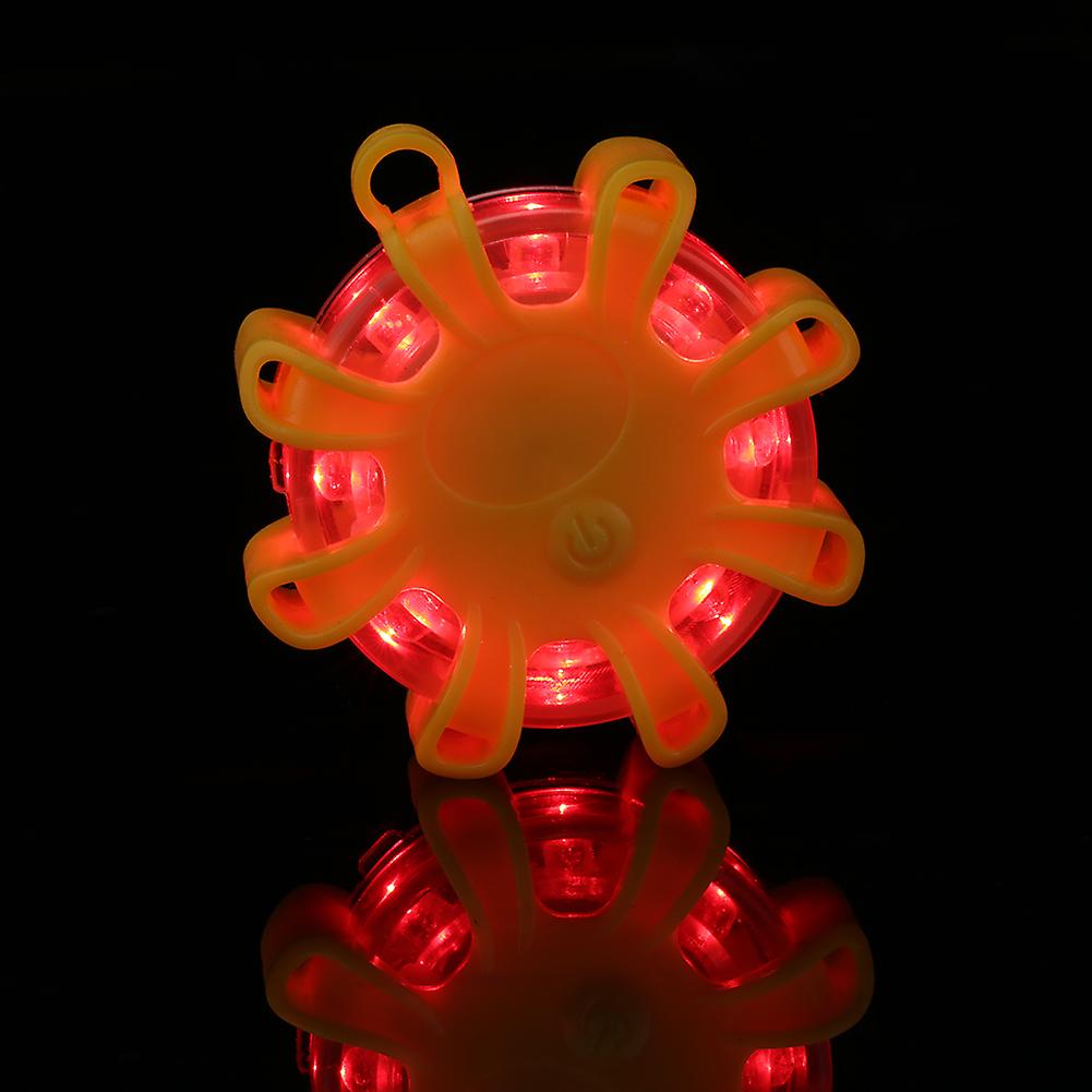 Multi-function 8led Roadside Warning Flashing Safety Emergency Light For Car / Boat(yellow)