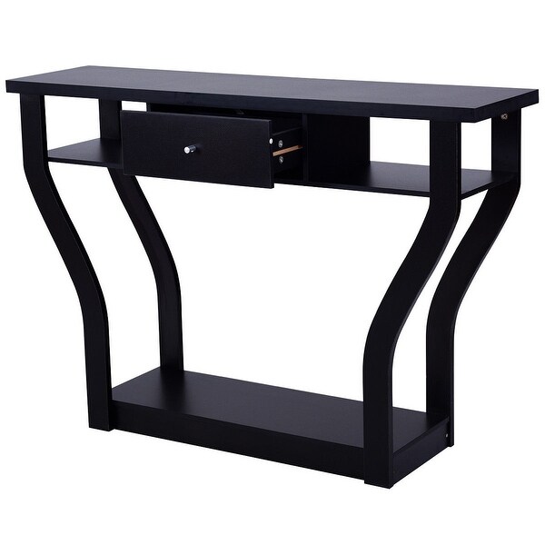 Costway Modern Sofa Accent Table with Drawer Entryway Hallway Hall