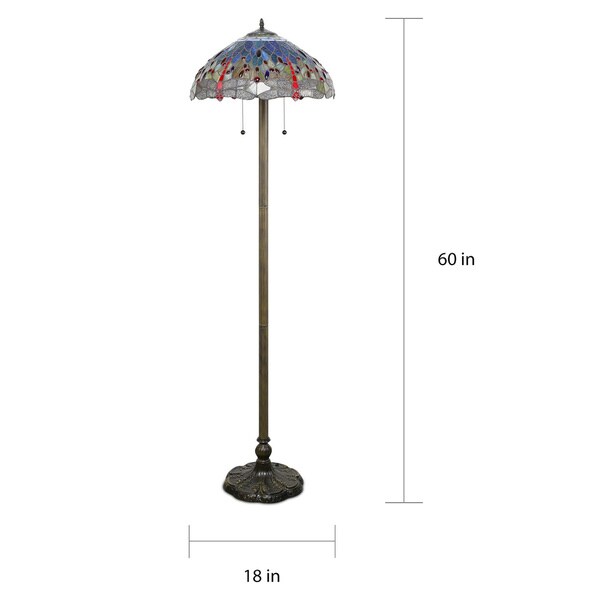 -style Blue Dragonfly Floor Lamp