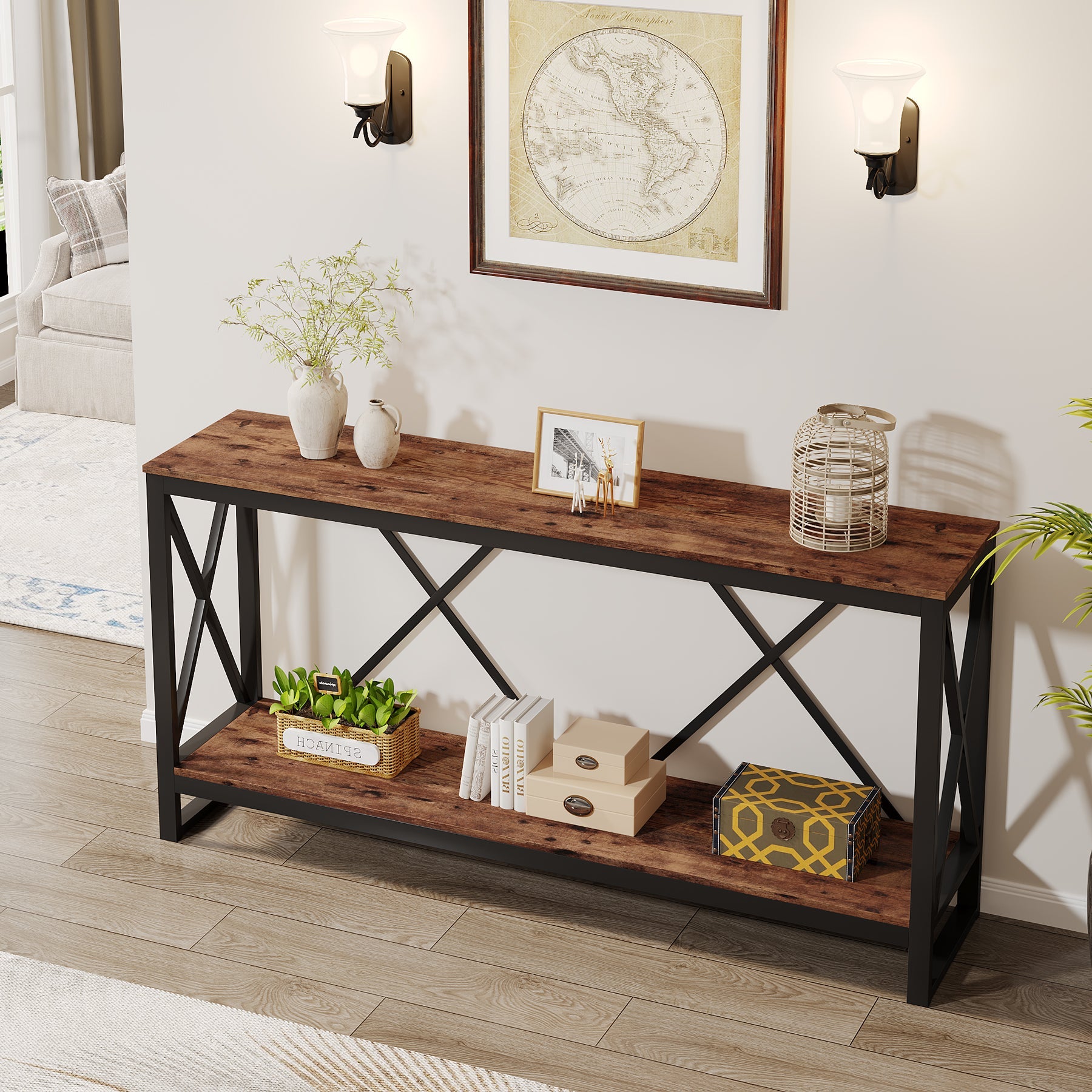 Industrial Console Table, 70.9