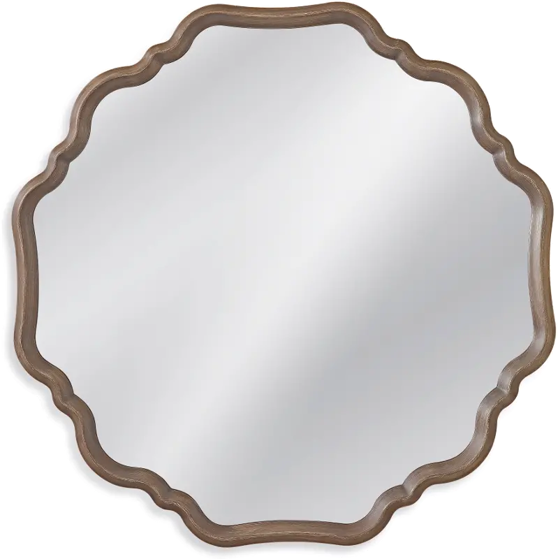 40 Inch Gray Scalloped Frame Wall Mirror