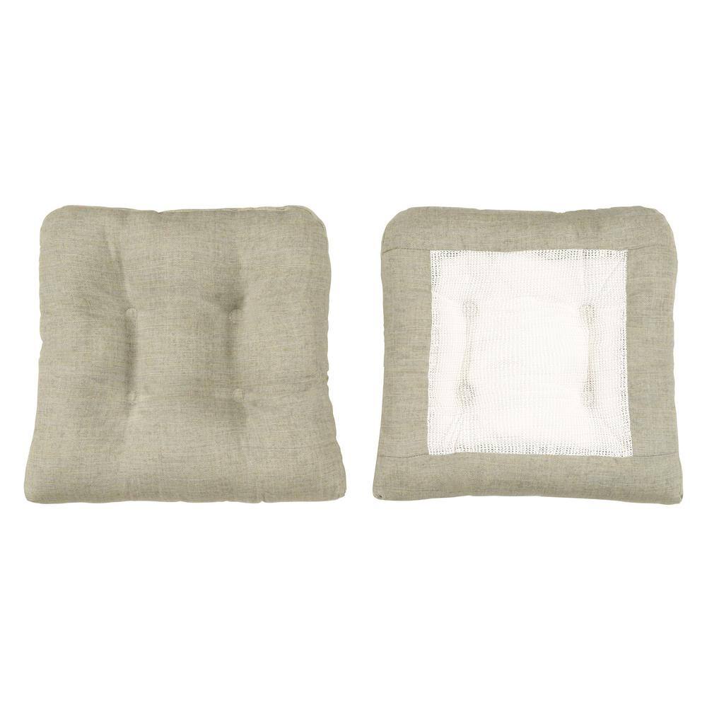 Ellis Curtain Lisa Solid Mist 18 in. Non Skid Chair Pad 717547044908