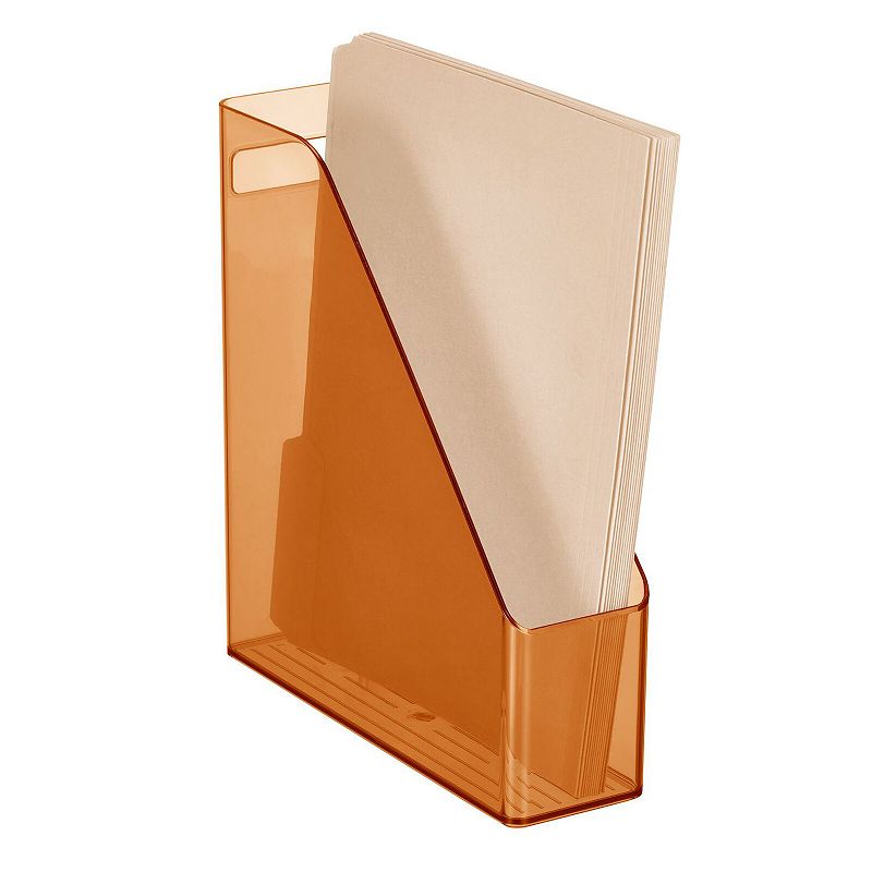 mDesign Plastic File Folder， Home Office Desktop Vertical Organizer