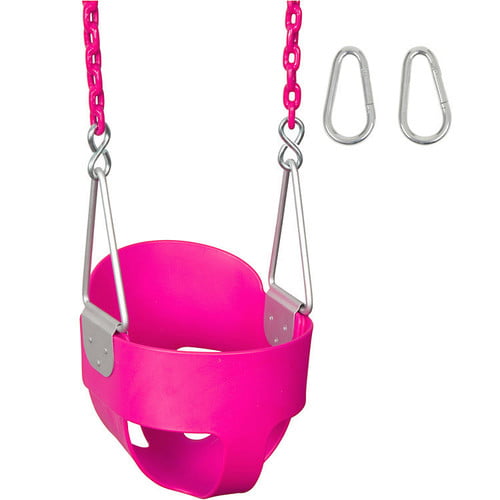 Swing Set Stuff Inc. Highback Full Bucket with 8.5 Ft. Coated Chains (Red)