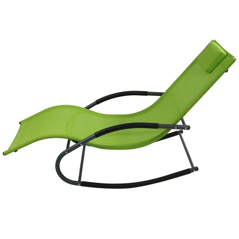 Ultimate Patio Rocking Wave Lounger W/ Pillow