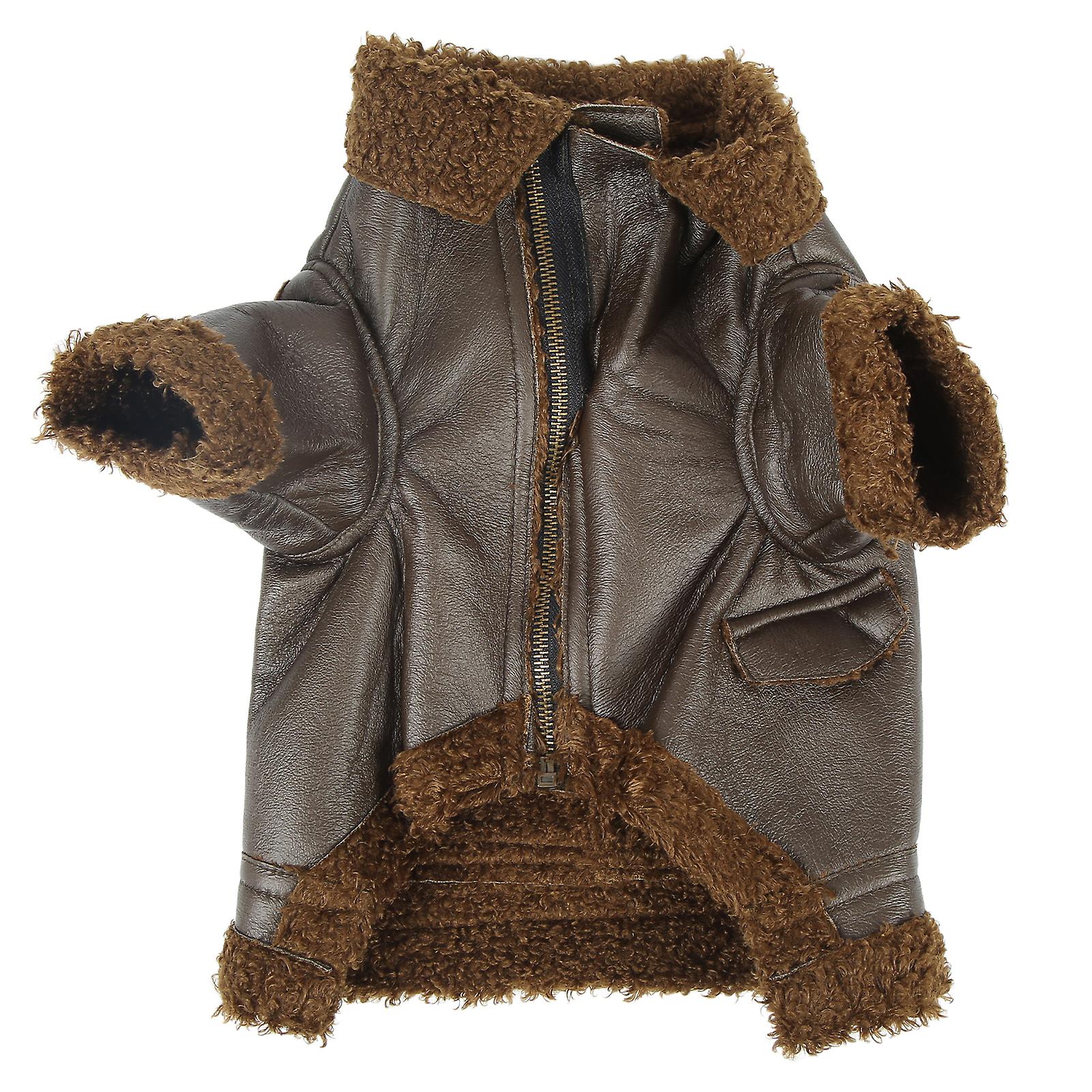 Dog Leather Jacket Pet Winter Leather Jacket For Small Medium Large Dogs And Catss