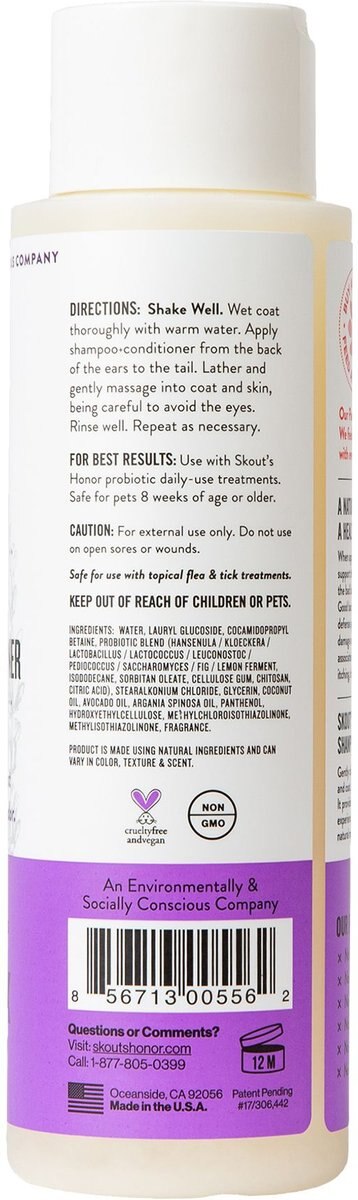 Skout's Honor Probiotic Lavender Pet Shampoo and Conditioner