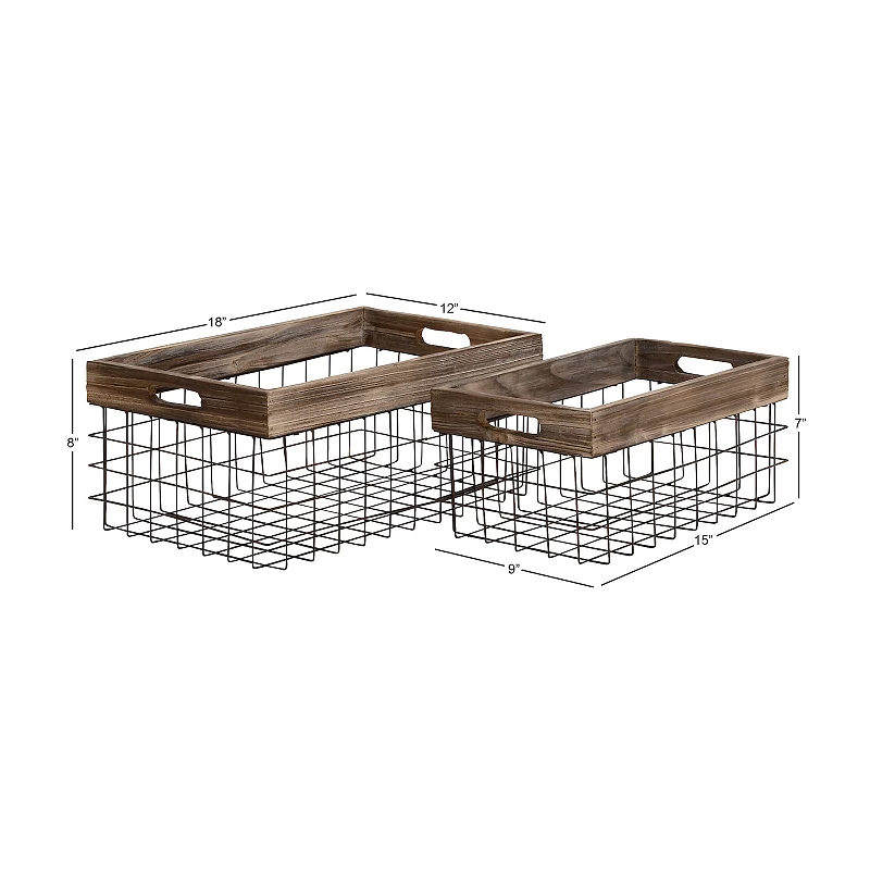 Stella and Eve Farmhouse Storage Basket 2-piece Set