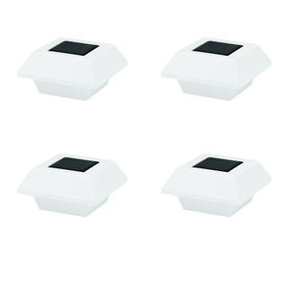 Hampton Bay Solar Powered Integrated LED White Roof Gutter Light (4-Pack) NXT-40001