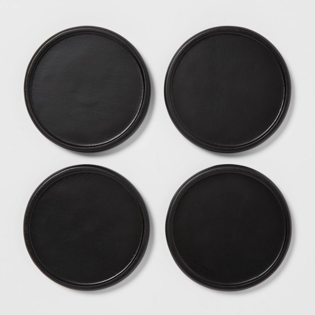 4pk Acacia Modern Coasters Black