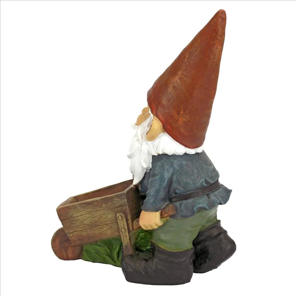 Wheelbarrow Willie Garden Gnome Statue by Design Toscano