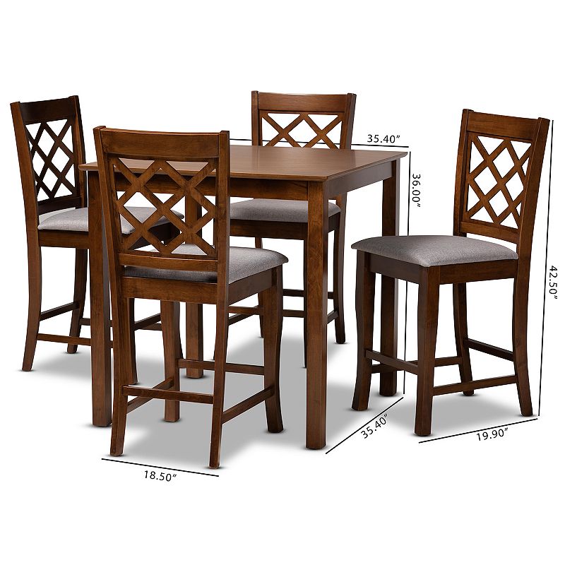 Baxton Studio Alora Pub Table and Chair 5-piece Set