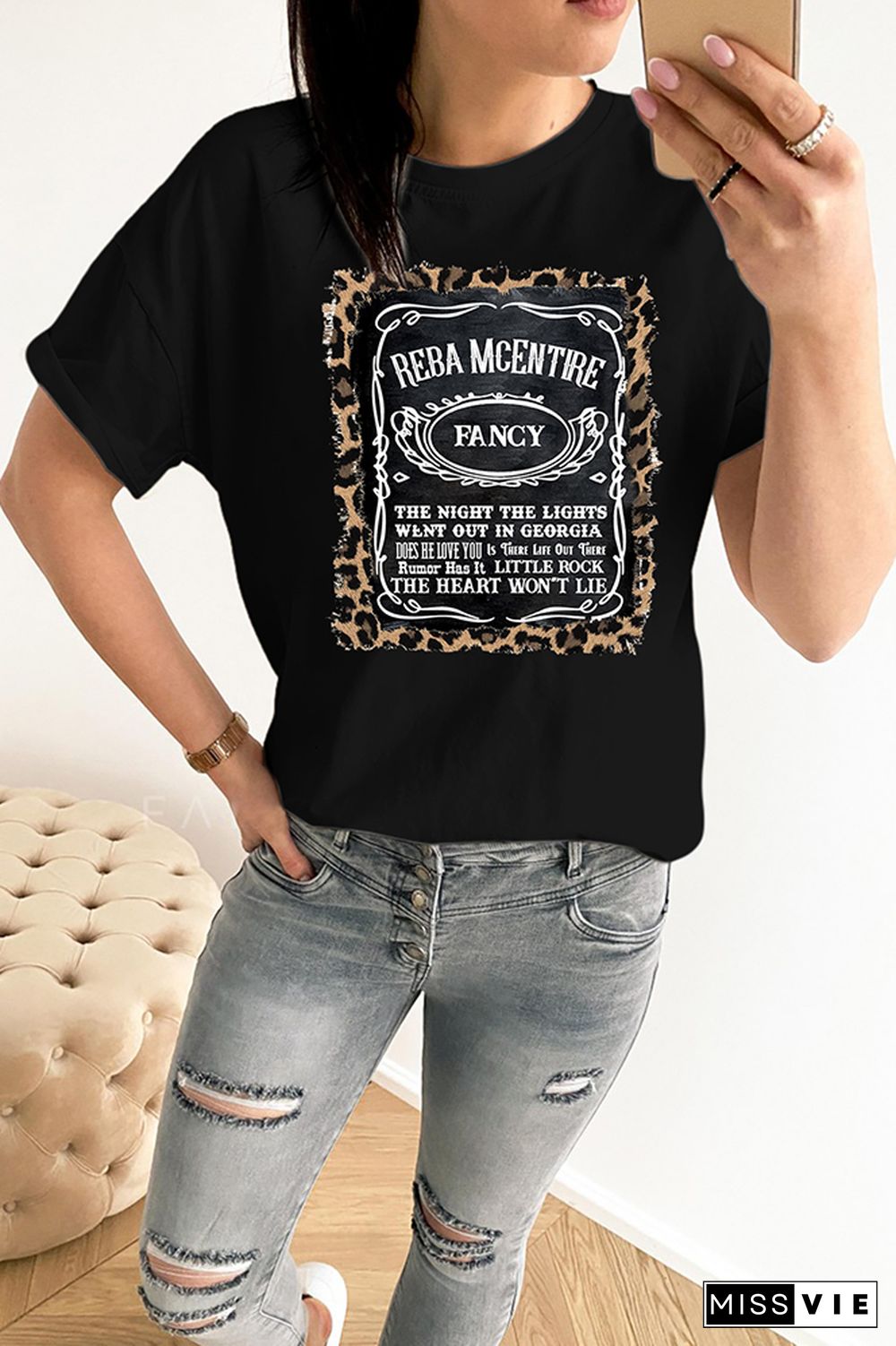 Koe Wetzel Print Graphic Tees for Women Wholesale Short Sleeve T shirts Top