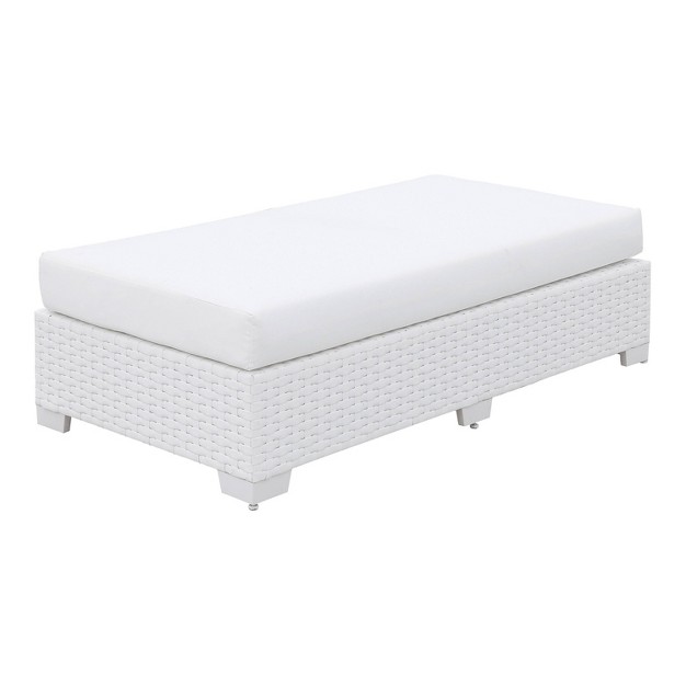 Alertis Patio Wicker Bench White Mibasics