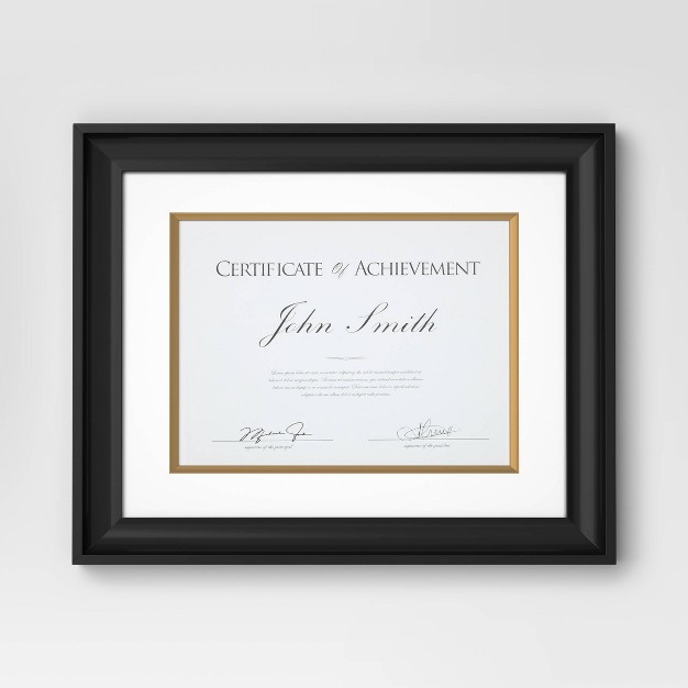 Matted To 8 5 quot x11 quot Certificate Frame Black