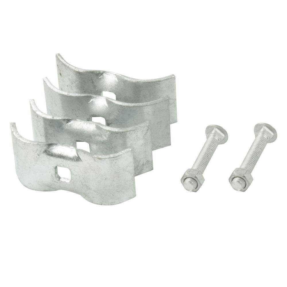 Everbilt 1-38 in. Galvanized Steel Chain Link Fence Panel Clamp with Nuts and Bolts (Sets of 2) 328526EB