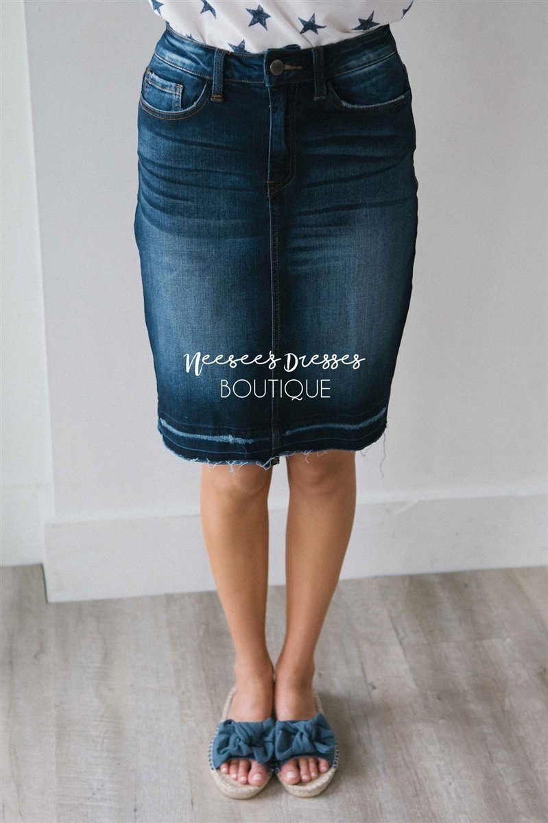 Dark Indigo Denim Skirt