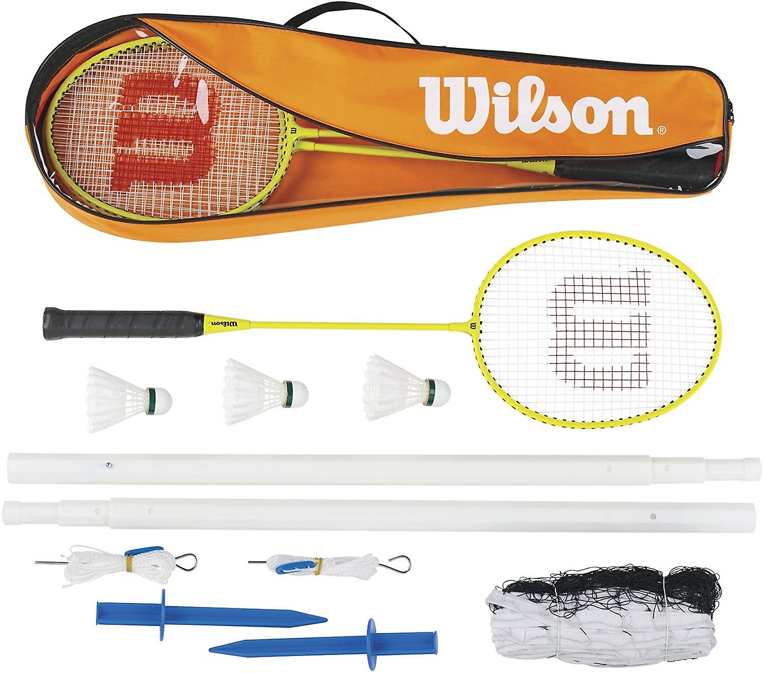 Wilson 4 player badminton set including 4 rackets， net/posts and shuttles